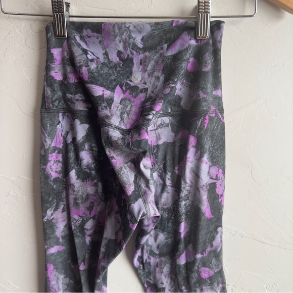 Lululemon Align Pant II 25” Inseam Floral Shift Multi Purple and Grey Size 2 - Picture 8 of 13